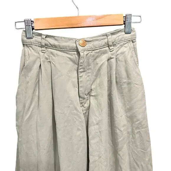 Big Bud Press Sage Green Pleated High Waisted Wide Leg Pants XXS - Picture 4 of 8